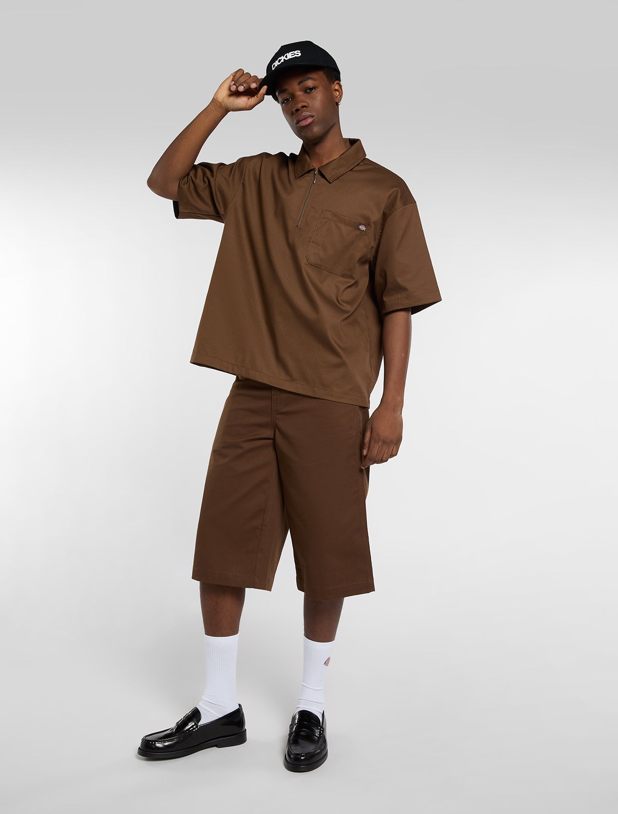 Cadiz quarter zip short sleeve shirt | Dickies BE