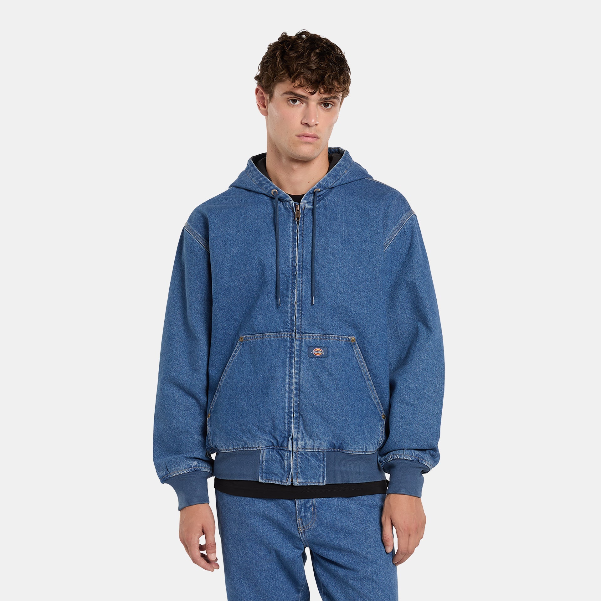 Dickies×LB Denim Jacket Blue Lined denim hooded bomber jacket | Dickies GB