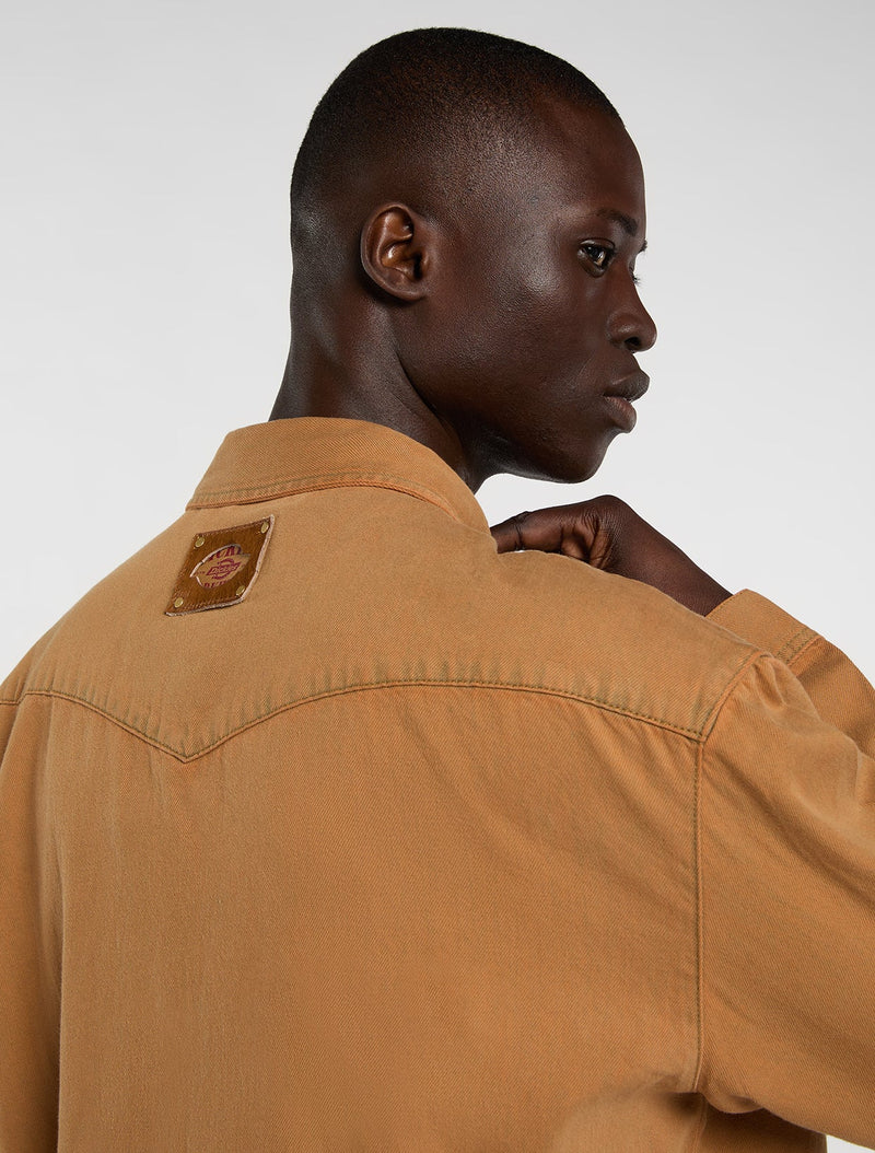 Chemise D'équitation Western Jaune & Bronzée Avec Chaps Ultra Daim - Taille Medium - Occasion
